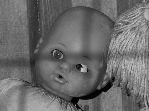 Rummelplatz mit Seifenblasen (s/w)